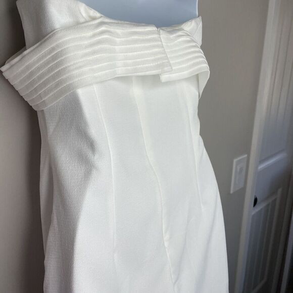 FOREVER 21 Dress Womens Large L Ivory Off-Shoulder NEW Mini Lined - Picture 7 of 10